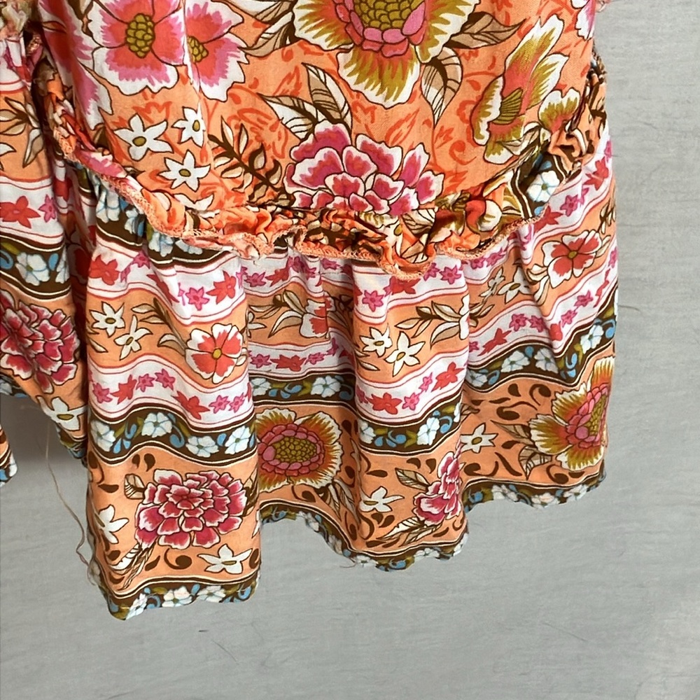 Umgee Orange Paisley V-Neck Mini Dress - Picture 7 of 15